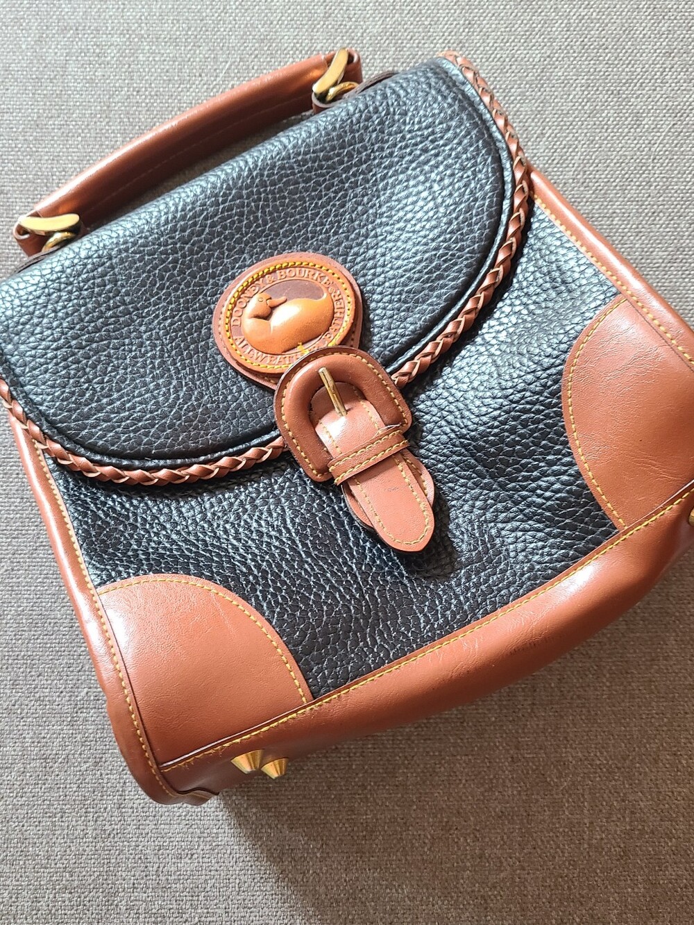 Dooney & Bourke Vintage Black Pebble Leather Bag